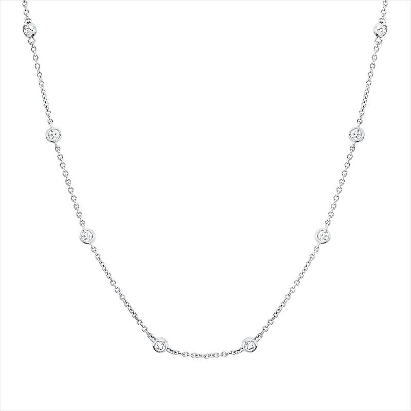 Collier    aus 750/-18 Karat Weißgold mit 18 Diamanten 0