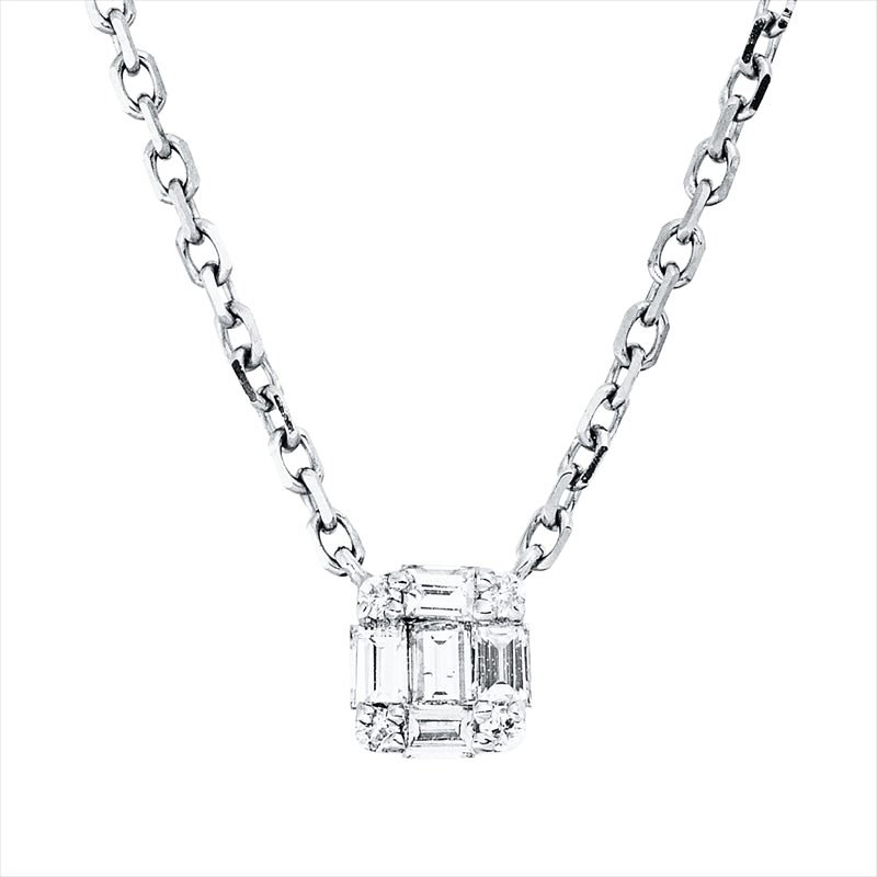 Collier    aus 750/-18 Karat Weißgold mit 9 Diamanten 0