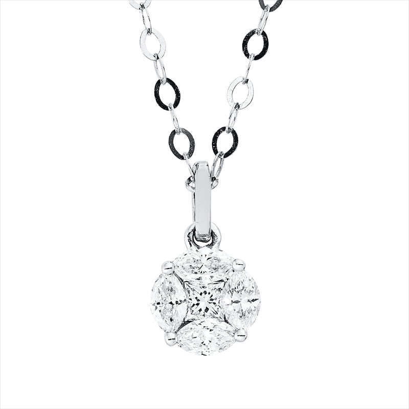 Collier    aus 750/-18 Karat Weißgold mit 5 Diamanten 0