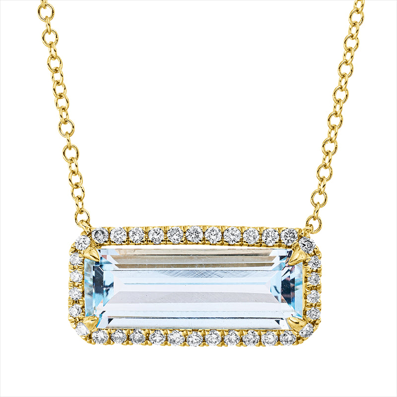 Collier mit Topas  aus 750/-18 Karat Gelbgold mit 34 Diamanten 0