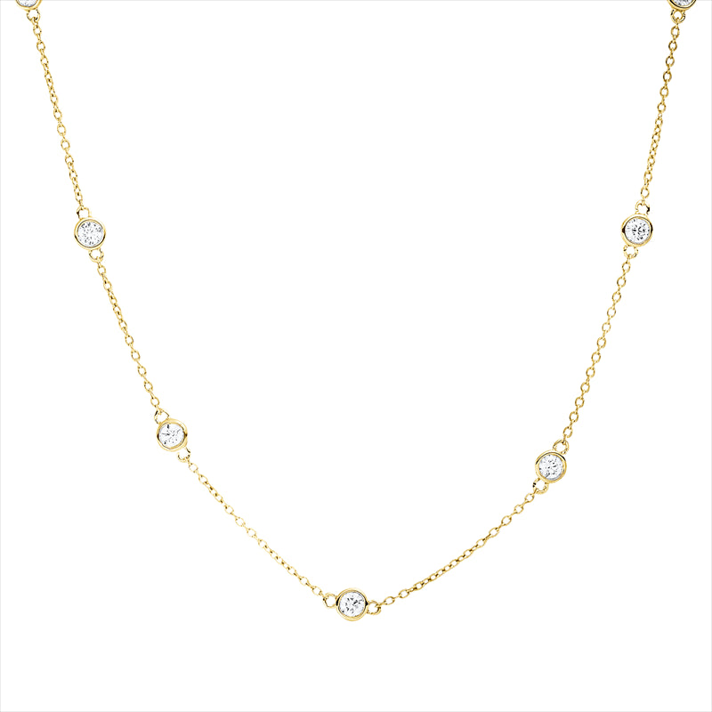Collier    aus 750/-18 Karat Gelbgold mit 14 Diamanten 1