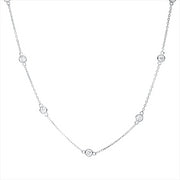 Collier    aus 750/-18 Karat Weißgold mit 14 Diamanten 1 ct
