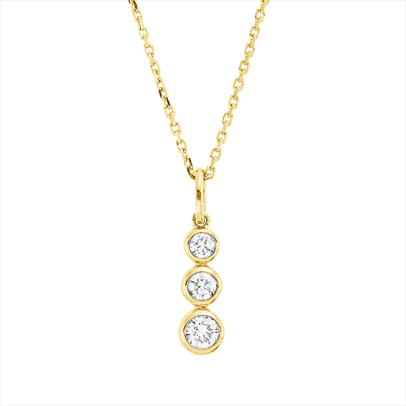 Collier    aus 750/-18 Karat Gelbgold mit 3 Diamanten 0