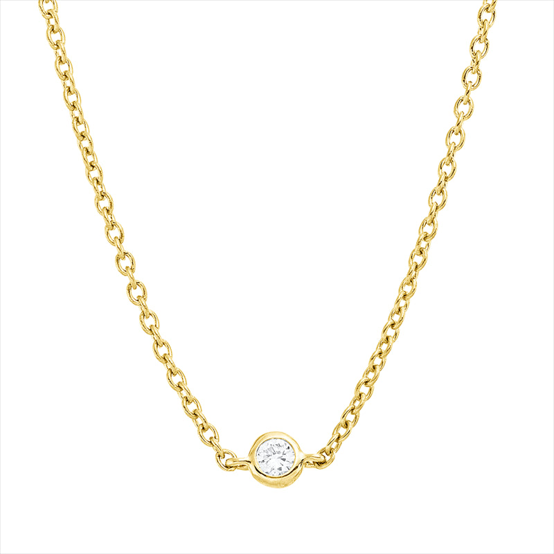 Collier    aus 750/-18 Karat Gelbgold mit 1 Diamant 0