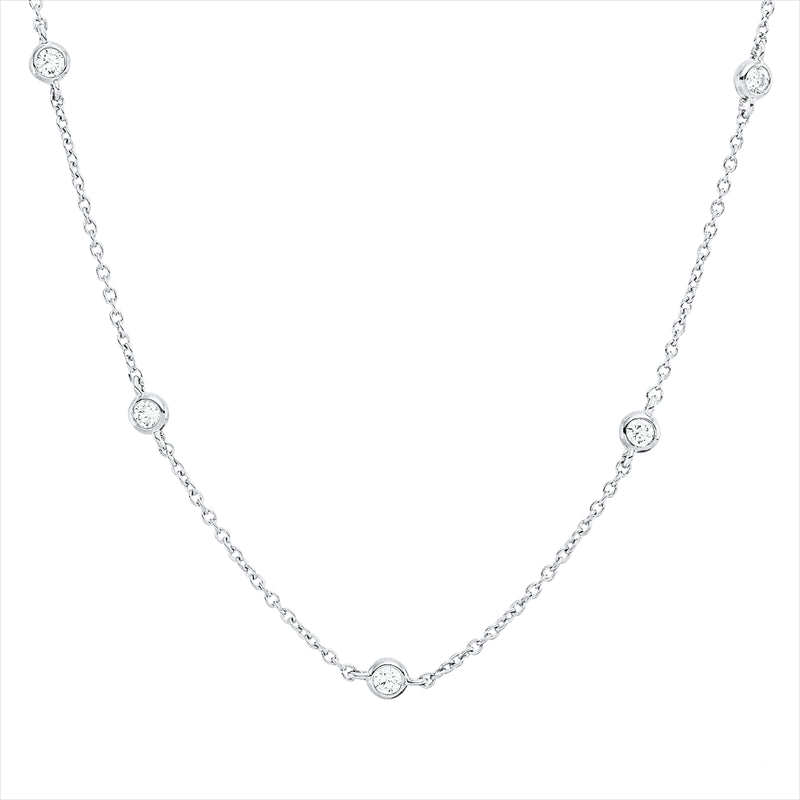 Collier    aus 750/-18 Karat Weißgold mit 14 Diamanten 0