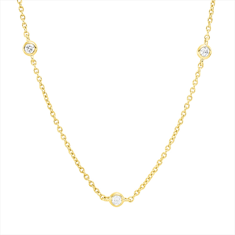 Collier    aus 750/-18 Karat Gelbgold mit 9 Diamanten 0