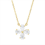 Collier    aus 750/-18 Karat Gelbgold mit 4 Diamanten 1 ct