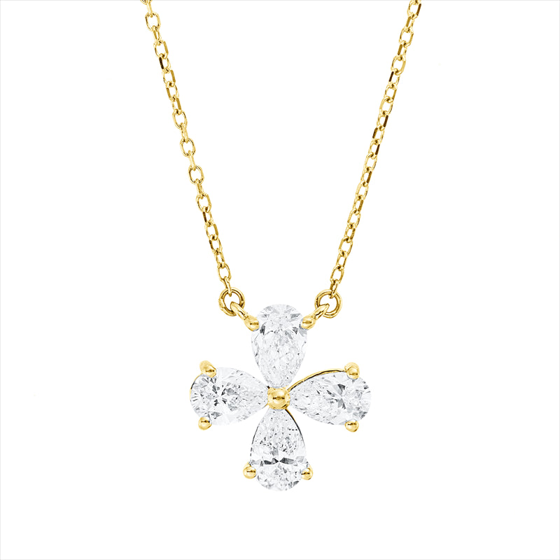 Collier    aus 750/-18 Karat Gelbgold mit 4 Diamanten 1 ct