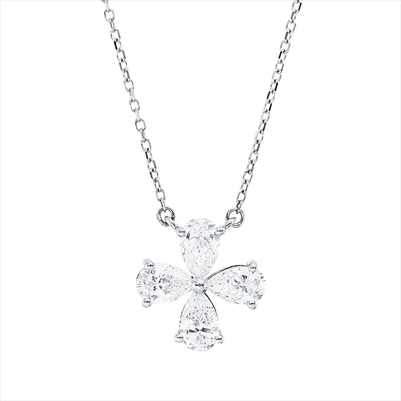 Collier    aus 750/-18 Karat Weißgold mit 4 Diamanten 1 ct