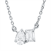 Collier    aus 750/-18 Karat Weißgold mit 2 Diamanten 0