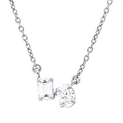 Collier    aus 750/-18 Karat Weißgold mit 2 Diamanten 0