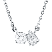 Collier    aus 750/-18 Karat Weißgold mit 2 Diamanten 0