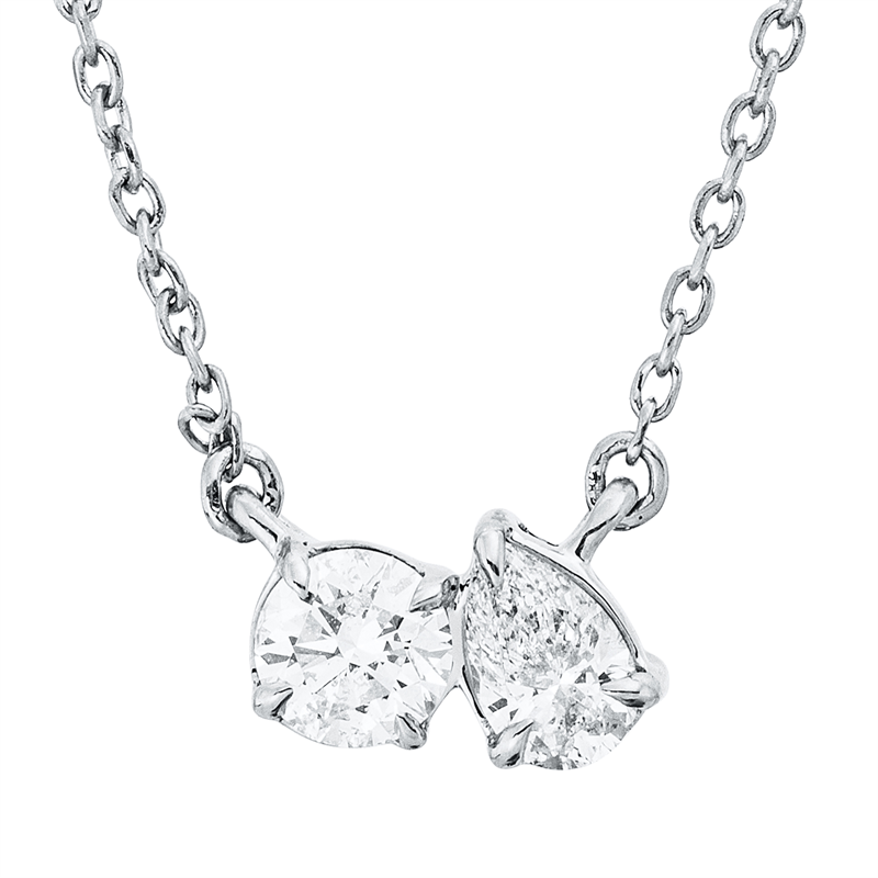 Collier    aus 750/-18 Karat Weißgold mit 2 Diamanten 0