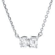 Collier    aus 750/-18 Karat Weißgold mit 2 Diamanten 0