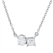Collier    aus 750/-18 Karat Weißgold mit 2 Diamanten 0