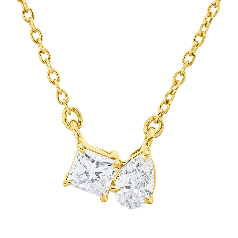 Collier    aus 750/-18 Karat Gelbgold mit 2 Diamanten 0