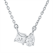 Collier    aus 750/-18 Karat Weißgold mit 2 Diamanten 0