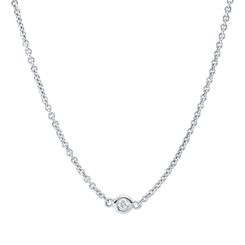 Collier    aus 750/-18 Karat Weißgold mit 7 Diamanten 0