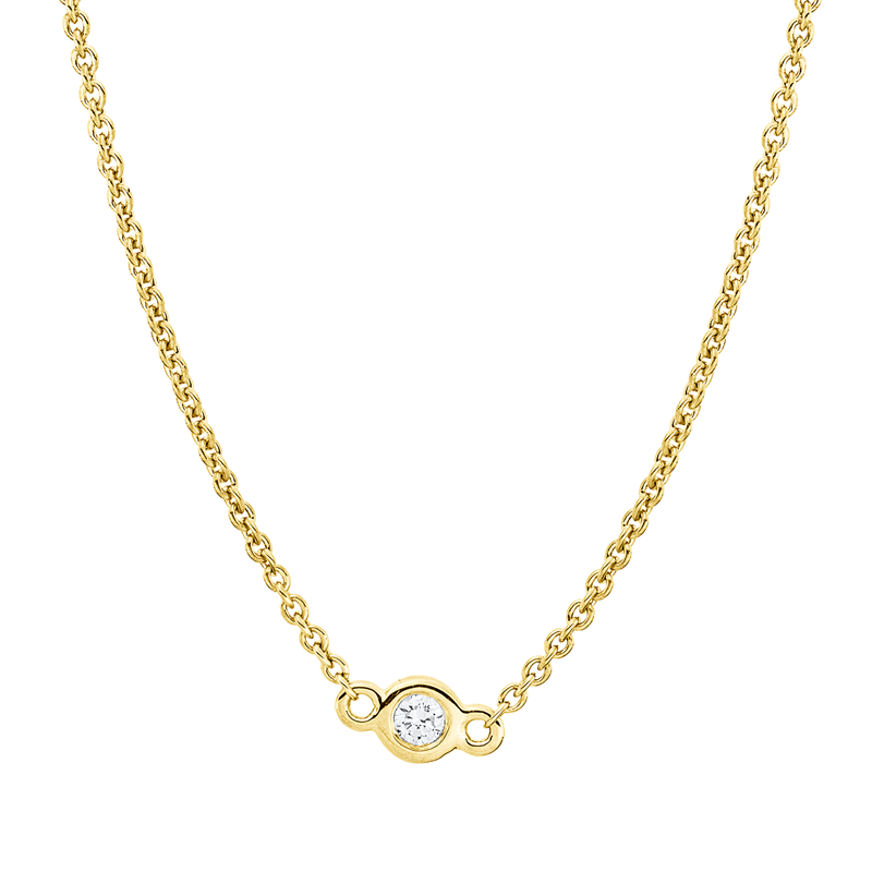 Collier    aus 750/-18 Karat Gelbgold mit 7 Diamanten 0