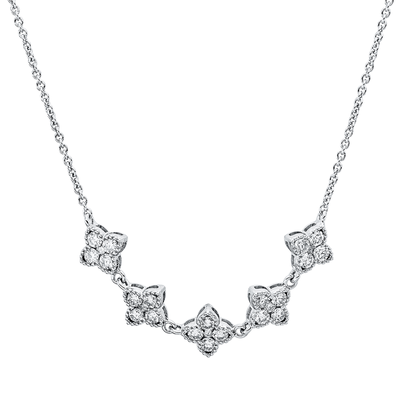Collier    aus 750/-18 Karat Weißgold mit 25 Diamanten 0