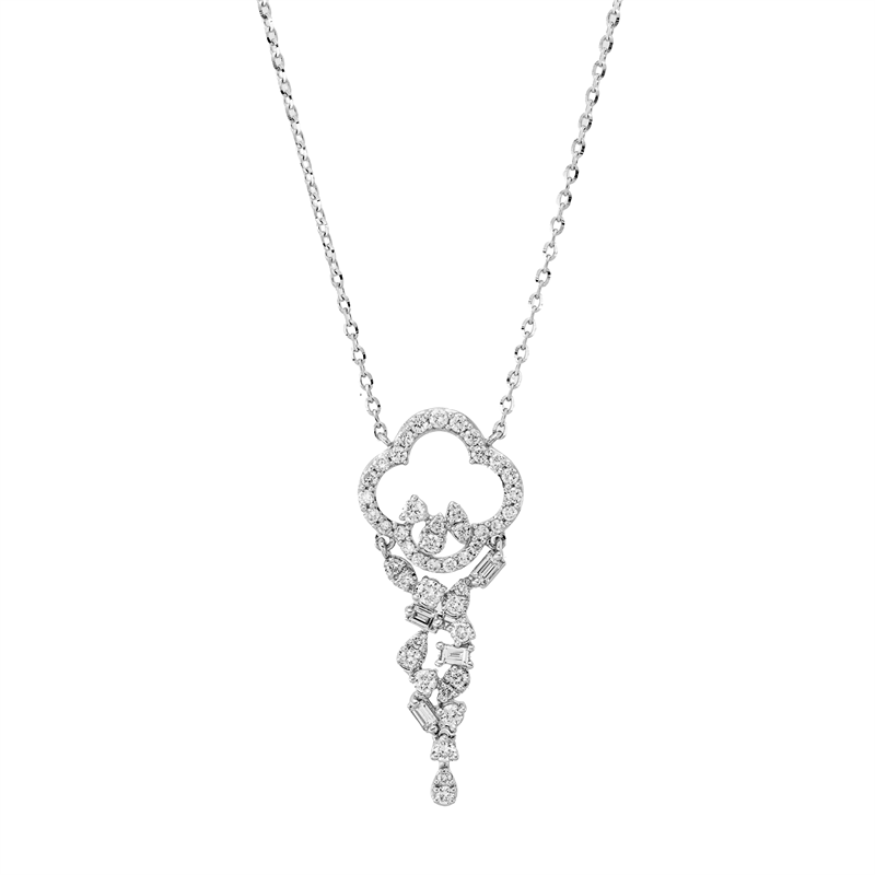 Collier    aus 750/-18 Karat Weißgold mit 49 Diamanten 0