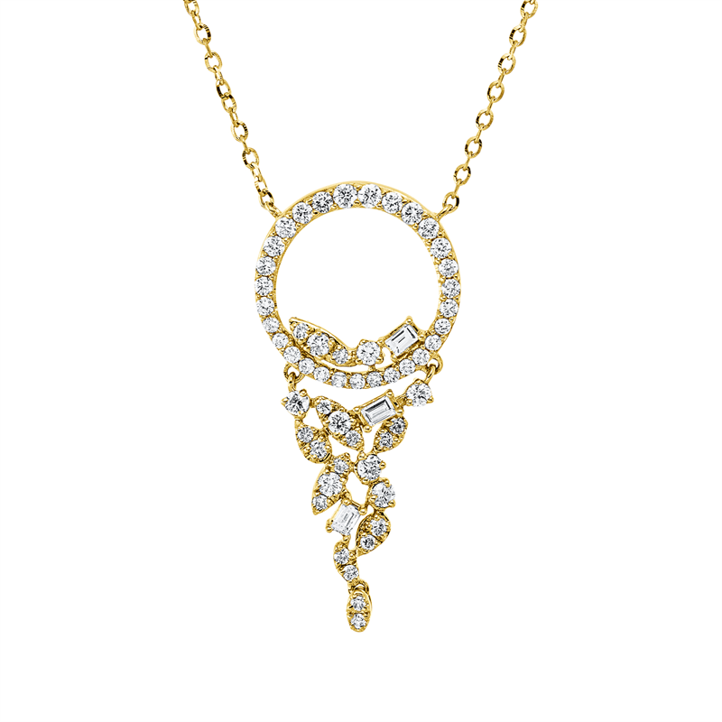 Collier    aus 750/-18 Karat Gelbgold mit 56 Diamanten 0