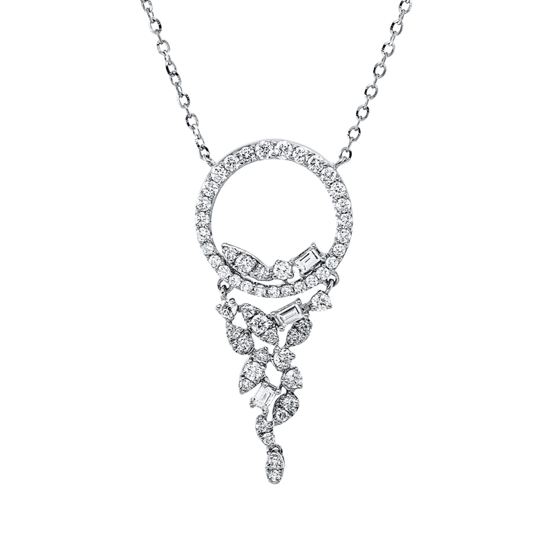 Collier    aus 750/-18 Karat Weißgold mit 56 Diamanten 0