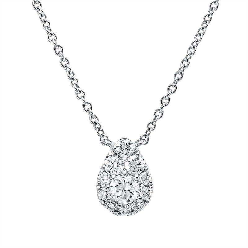 Collier    aus 750/-18 Karat Weißgold mit 11 Diamanten 0
