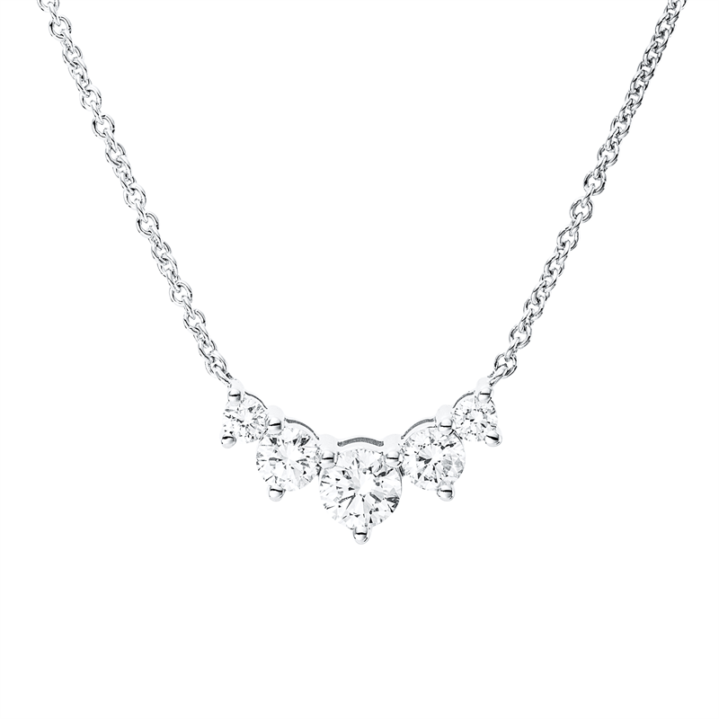 Collier    aus 750/-18 Karat Weißgold mit 5 Diamanten 0