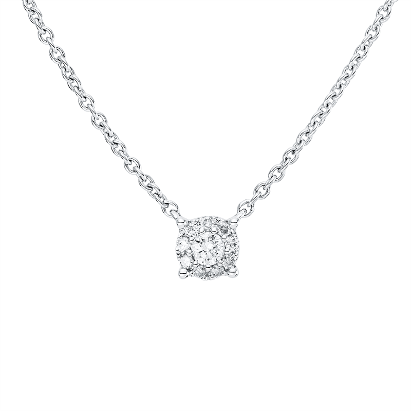 Collier    aus 750/-18 Karat Weißgold mit 10 Diamanten 0