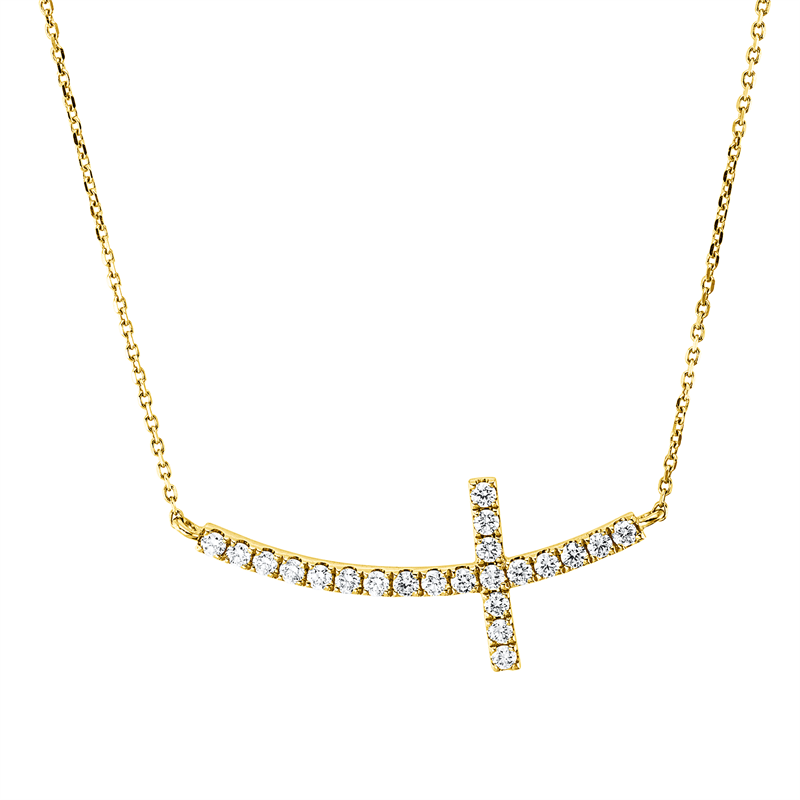 Collier    aus 750/-18 Karat Gelbgold mit 22 Diamanten 0
