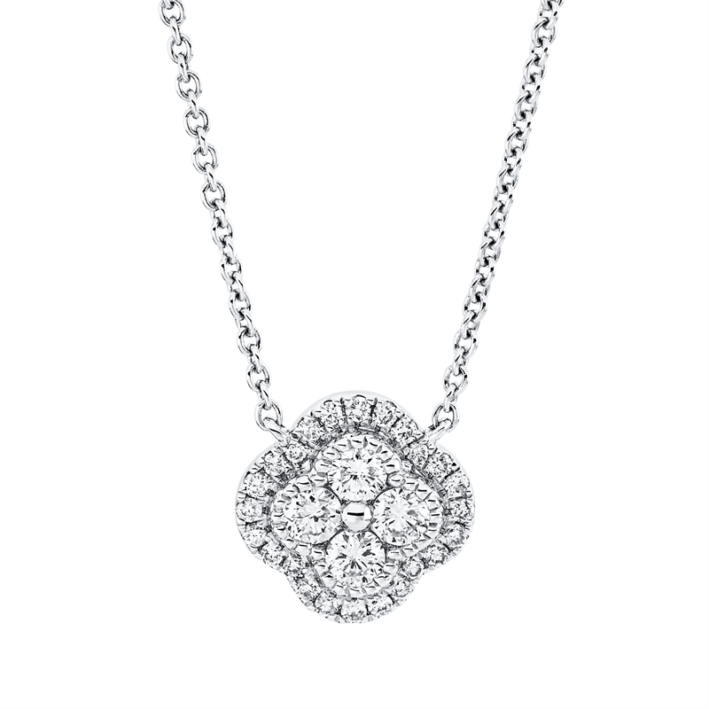 Collier    aus 750/-18 Karat Weißgold mit 28 Diamanten 0