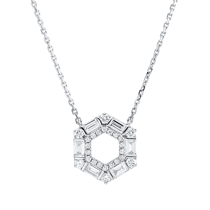 Collier    aus 750/-18 Karat Weißgold mit 30 Diamanten 0