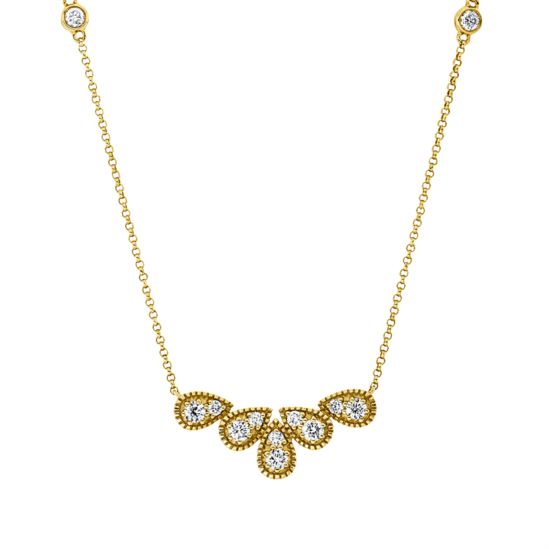 Collier    aus 750/-18 Karat Gelbgold mit 12 Diamanten 0