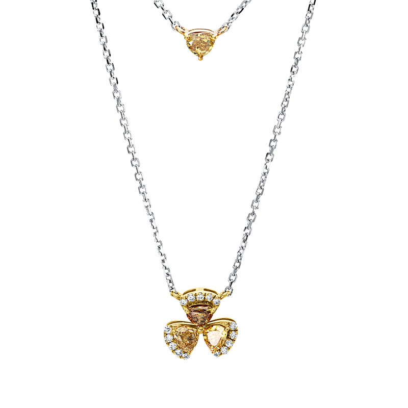 Collier    aus 750/-18 Karat Weißgold / Gelbgold mit 23 Diamanten 0