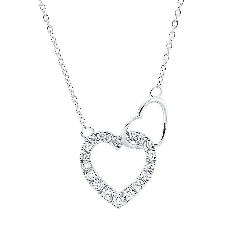 Collier    aus 750/-18 Karat Weißgold mit 20 Diamanten 0