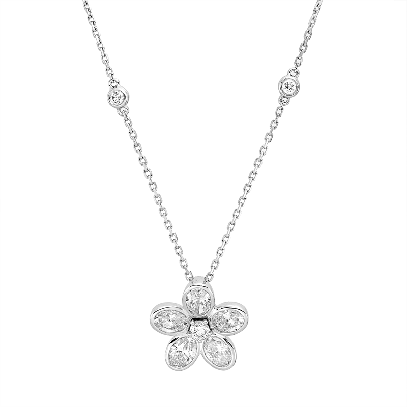 Collier    aus 750/-18 Karat Weißgold mit 8 Diamanten 1