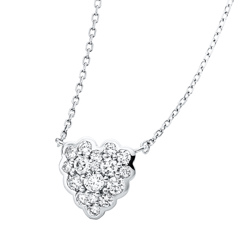 Collier    aus 750/-18 Karat Weißgold mit 17 Diamanten 0