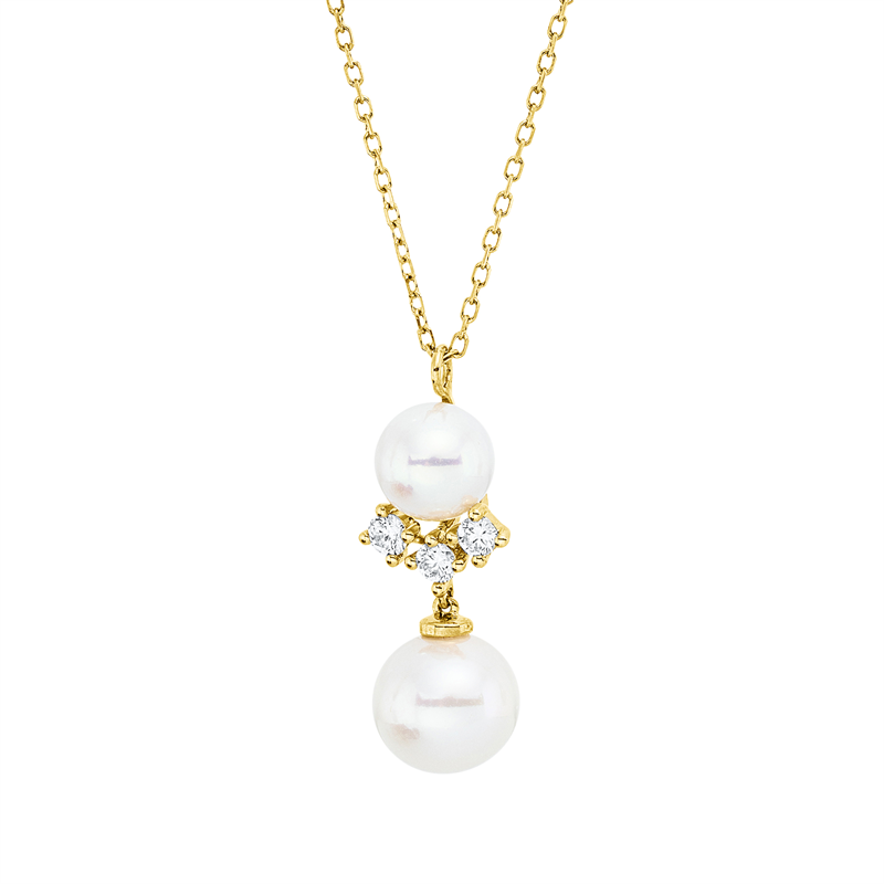Collier   mit Süßwasserperle aus 750/-18 Karat Gelbgold mit 3 Diamanten 0