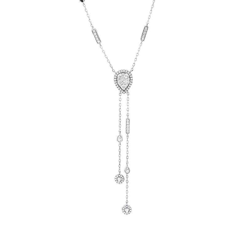 Collier    aus 750/-18 Karat Weißgold mit 84 Diamanten 0