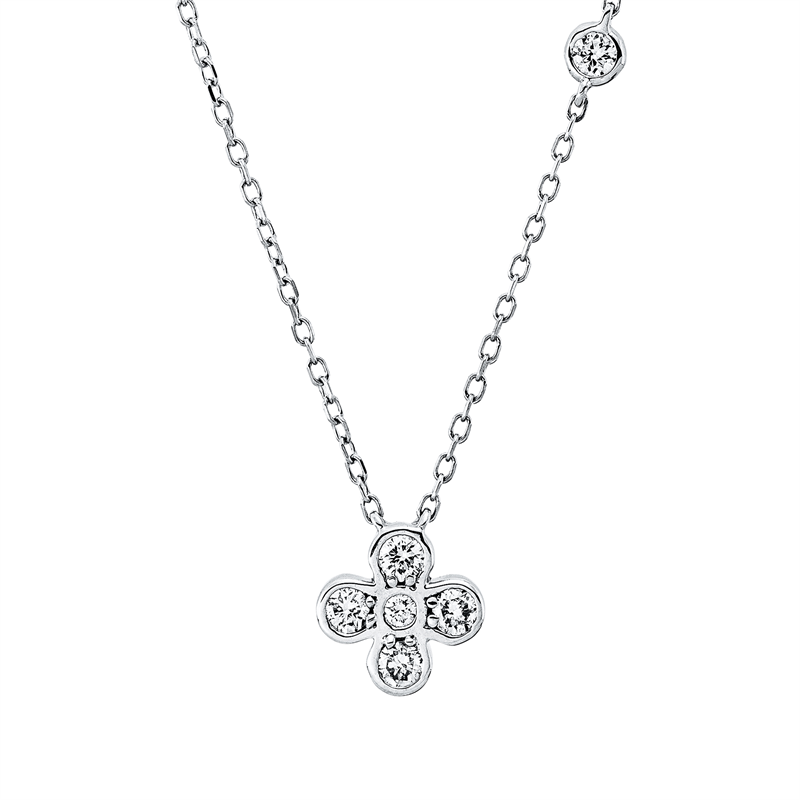 Collier    aus 750/-18 Karat Weißgold mit 6 Diamanten 0