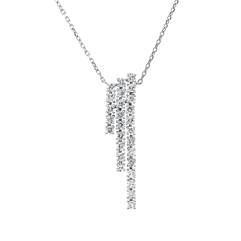 Collier    aus 750/-18 Karat Weißgold mit 27 Diamanten 0