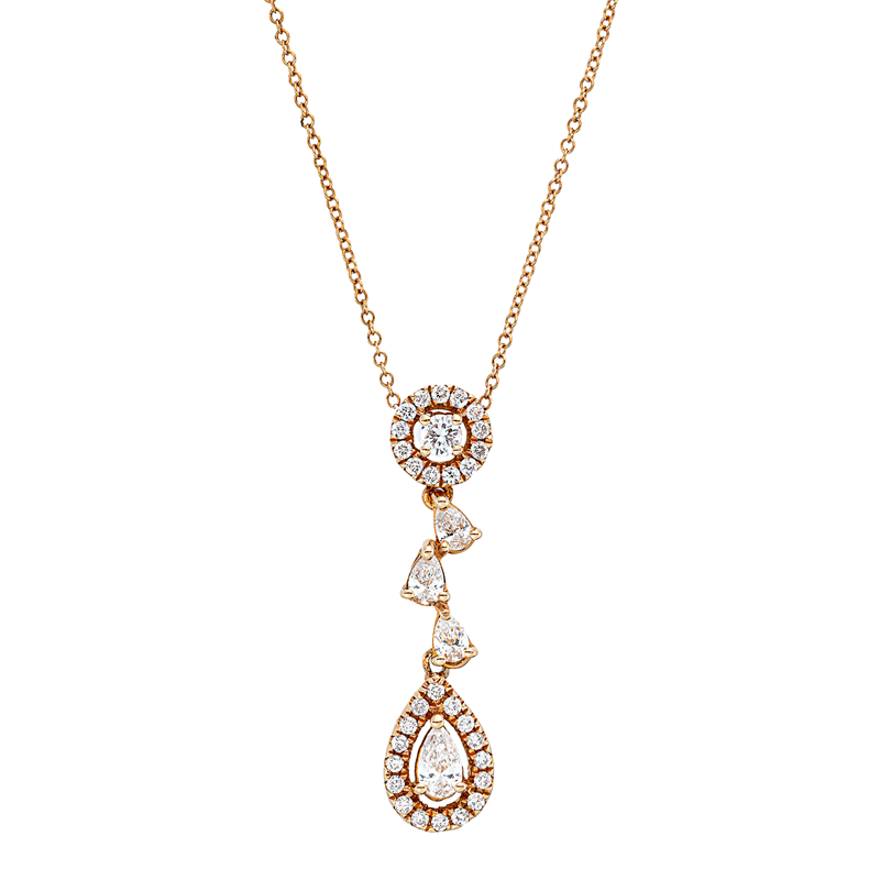 Collier    aus 750/-18 Karat Rotgold mit 34 Diamanten 0