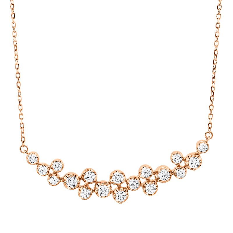 Collier    aus 750/-18 Karat Rotgold mit 18 Diamanten 0