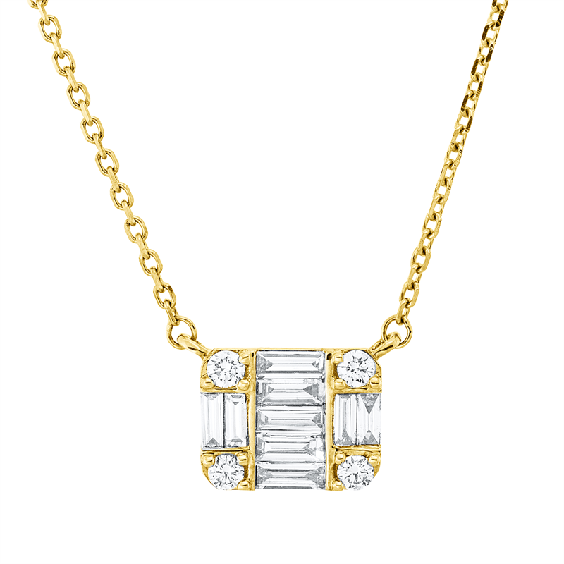 Collier    aus 750/-18 Karat Gelbgold mit 13 Diamanten 0