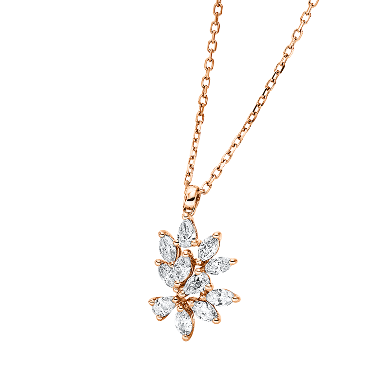 Collier    aus 750/-18 Karat Rotgold mit 11 Diamanten 0
