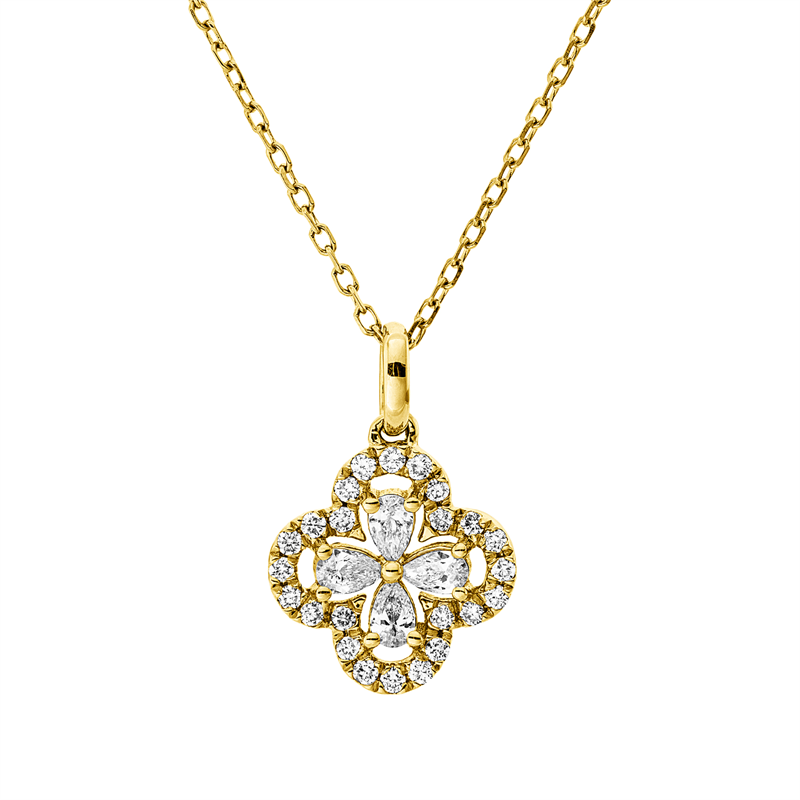 Collier    aus 750/-18 Karat Gelbgold mit 28 Diamanten 0
