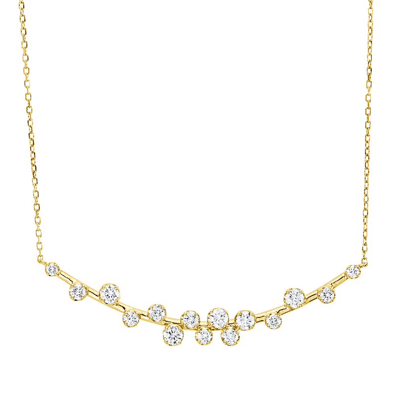 Collier    aus 750/-18 Karat Gelbgold mit 15 Diamanten 0