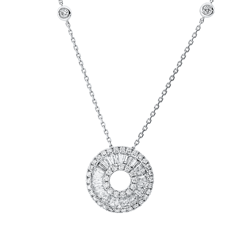 Collier    aus 750/-18 Karat Weißgold mit 70 Diamanten 0