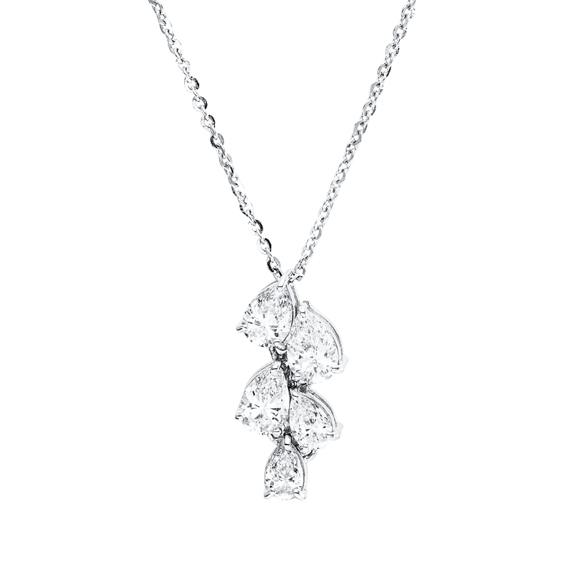 Collier    aus 750/-18 Karat Weißgold mit 5 Diamanten 0